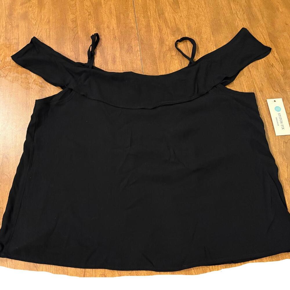 NSR Black Off-Shoulder Sleeveless Top Size XL Summer Goth Emo Stitch Fix NWT